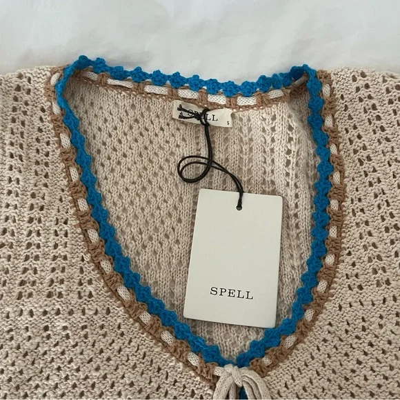 Spell Coastal Granny Short Sleeve Top in Cornflower - Picture 11 of 14